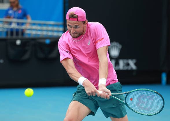 Leandro Riedi (SUI), Australian Open 2026 Qualifikation, Melbourne Park, Melbourne, Victoria, Australia.Leandro Riedi (SUI), Australian Open 2026 Qualifikation, Melbourne Park, Melbourne, Victoria, Australia. Copyright: xJuergenxHasenkopfx