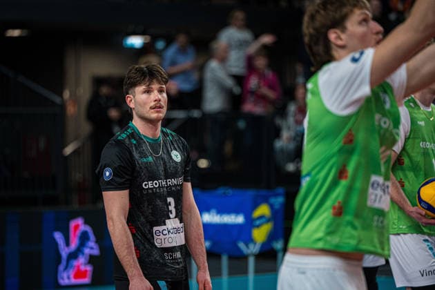 Volleyball I Herren I Saison 2025-2026 I Bundesliga I SVG Lüneburg - TSV Haching München I 14.01.2026 Einzelfoto, Freisteller, Einzelbild, Cut-out, isoliertes Motiv, Sportaufnahme, Nahaufnahme, freigestellt, freigestellte Aufnahme, Aufnahme, Einzeln: Moritz Eckardt (3, TSV Haching München) Copyright: xLobeca Björn-OlexKehmx