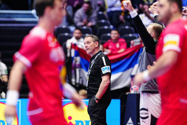 Alfred Gislason (Deutschland, Trainer DEN, Deutschland vs. Oesterreich, Handball, EHF Europameisterschaft 2026, Gruppe A, Spieltag 1, 15.01.2026 DEN, Deutschland vs. Oesterreich, Handball, EHF Europameisterschaft 2026, Gruppe A, Spieltag 1, 15.01.2026 Herning Copyright: xEibner-Pressefoto MarcelxvonxFehrnx EP_MFN
