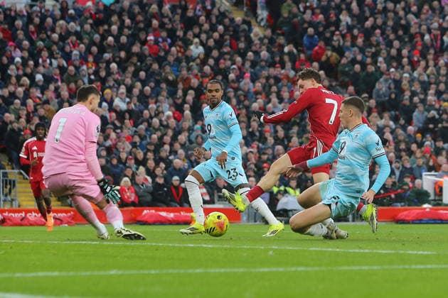 Florian Wirtz of Liverpool goes close to adding a second goal Liverpool v Burnley, Premier League, Football, Anfield, Liverpool, UK - 17 Jan 2026Liverpool Anfield United Kingdom EDITORIAL USE ONLY No use with unauthorised audio, video, data, fixture lists, club league logos or live services. Online in-match use limited to 120 images, no video emulation. No use in betting, games or single club league player publications. Copyright: xPhilxOldham Shutterstockx 16348122ac