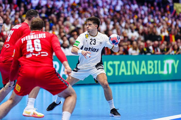 Renars Uscins (Deutschland, 23) DEN, Serbien vs. Deutschland, Handball, EHF Europameisterschaft 2026, Gruppe A, Spieltag 2, 17.01.2026 DEN, Serbien vs. Deutschland, Handball, EHF Europameisterschaft 2026, Gruppe A, Spieltag 2, 17.01.2026 Herning Copyright: xEibner-Pressefoto MarcelxvonxFehrnx EP_MFN