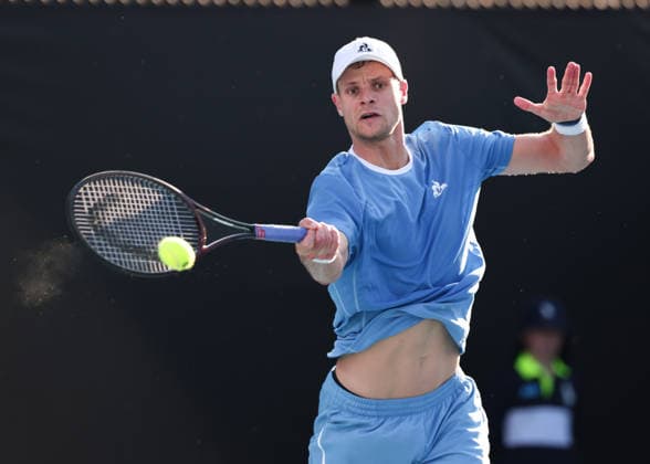 Yannick Hanfmann (GER), Australian Open 2026, Melbourne Park, Melbourne, Victoria, Australia., Australian Open 2023Yannick Hanfmann (GER), Australian Open 2026, Melbourne Park, Melbourne, Victoria, Australia. Copyright: xJuergenxHasenkopfx