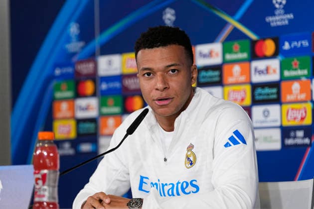 January 19, 2026, Valdebebas, Madrid, Spain: Kylian Mbappe attends his press conference, PK, Pressekonferenz during the training day of Real Madrid ahead the UEFA Champions League 2025 26 League Phase MD7 football match against AS Monaco at Ciudad Deportiva Real Madrid on January 19, 2026, in Valdebebas, Madrid, Spain. Valdebebas Spain - ZUMAa181 20260119_zaa_a181_045 Copyright: xOscarxJ.xBarrosox