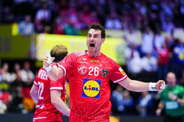 Torjubel Lukas Herburger (Oesterreich, 26) DEN, Oesterreich vs. Serbien, Handball, EHF Europameisterschaft 2026, Gruppe A, Spieltag 3, 19.01.2026 DEN, Oesterreich vs. Serbien, Handball, EHF Europameisterschaft 2026, Gruppe A, Spieltag 3, 19.01.2026 Herning Copyright: xEibner-Pressefoto MarcelxvonxFehrnx EP_MFN