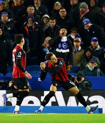 Marcus Tavernier of AFC Bournemouth celebrates scoring a goal after making the score 0-1. Brighton and Hove Albion v AFC Bournemouth, Premier League, Football, American Express Community Stadium, Brighton, UK - 19 Jan 2026Brighton American Express Community Stadi United Kingdom EDITORIAL USE ONLY No use with unauthorised audio, video, data, fixture lists, club league logos or live services. Online in-match use limited to 120 images, no video emulation. No use in betting, games or single club league player publications. Copyright: xJamesxMarsh Shutterstockx 16348254ak