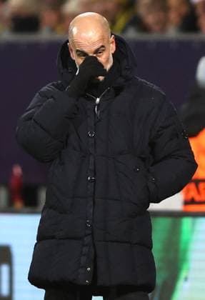 Manchester City manager Pep Guardiola shows a look of dejection Bodo Glimt v Manchester City, UEFA Champions League, Group Stage, Football, Aspmyra Stadion, Bodo, Norway - 20 Jan 2026Bodo Aspmyra Stadion Norway EDITORIAL USE ONLY No use with unauthorised audio, video, data, fixture lists, club league logos or live services. Online in-match use limited to 120 images, no video emulation. No use in betting, games or single club league player publications. Copyright: xKieranxMcManus Shutterstockx 16348328am