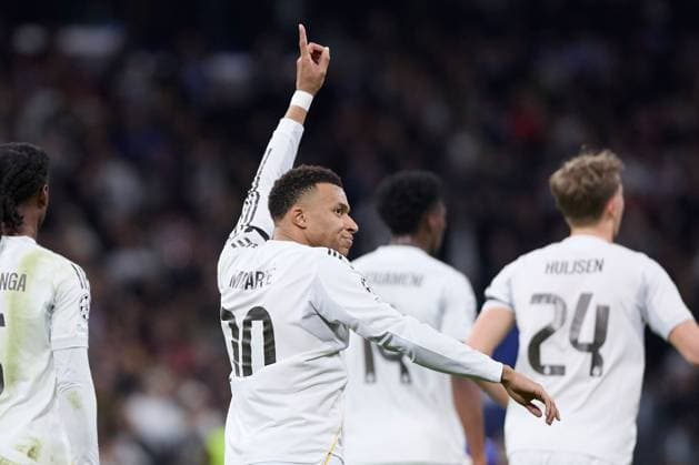 Kylian Mbappe of Real Madrid CF celebrates after scoring a goal Real Madrid v AS Monaco, UEFA Champions League, Group Stage, Football, Estadio Bernabeu, Madrid, Spain - 20 Jan 2026Madrid Estadio Bernabeu Spain EDITORIAL USE ONLY No use with unauthorised audio, video, data, fixture lists, club league logos or live services. Online in-match use limited to 120 images, no video emulation. No use in betting, games or single club league player publications. Copyright: xRubenxAlbarran Shutterstockx 16374322be