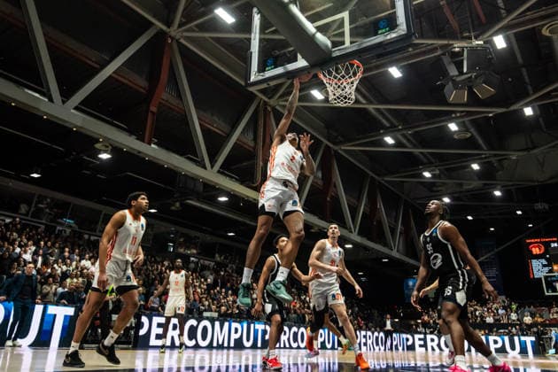 GER, BKT EuroCup, Saison 2025 2026, Niners Chemnitz - Cosea JL Bourg-en-Bresse. 20.01.2026, Messe, Chemnitz, GER, BKT EuroCup, Saison 2025 2026, Niners Chemnitz - Cosea JL Bourg-en-Bresse. Nike Sibande (Niners Chemnitz, 2) Foto Alexander Trienitz Chemnitz Messe Sachsen Deutschland