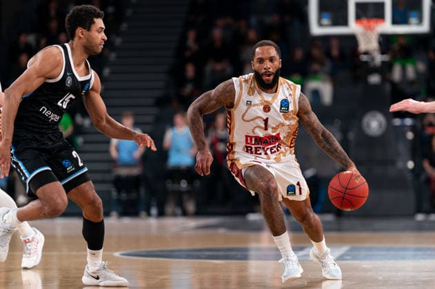 RJ Cole (Umana Reyer Venice, 1) im Dribbling, GER, Veolia Towers Hamburg vs Umana Reyer Venice, Basketball, EuroCup, Spieltag 15, Saison 2025 2026, 21.01.2026 GER, Veolia Towers Hamburg vs Umana Reyer Venice, Basketball, EuroCup, Spieltag 15, Saison 2025 2026, 21.01.2026 Hamburg Copyright: xEibner-Pressefoto MaxxVincenx EP_MVN