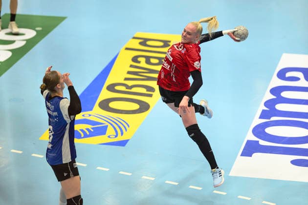 Johanna, Reichert (Rueckraum, Thueringer HC, 29), Nieke, Kuehne (Rueckraum Links, HSG Blomberg-Lippe, 9) GER, Thueringen, Thueringer HC gegen HSG Blomberg-Lippe, Alsco Handball Bundesliga Frauen, 1. Handballbundesliga Frauen, Handball, 14.Spieltag, Saison 2025 2026, 21.01.2026 GER, Thueringen, Thueringer HC gegen HSG Blomberg-Lippe, Alsco Handball Bundesliga Frauen, 1. Handballbundesliga Frauen, Handball, 14.Spieltag, Saison 2025 2026, 21.01.2026 Bad Langensalza Copyright: xEibner-Pressefoto MartinxHerbstx EP_MHT