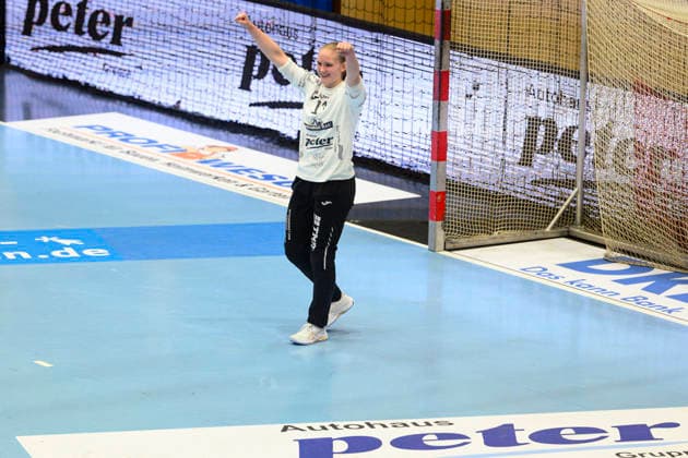 Laura, Kuske (TW, Thueringer HC, 11) Jubel zum Torwurf. GER, Thueringen, Thueringer HC gegen HSG Blomberg-Lippe, Alsco Handball Bundesliga Frauen, 1. Handballbundesliga Frauen, Handball, 14.Spieltag, Saison 2025 2026, 21.01.2026 GER, Thueringen, Thueringer HC gegen HSG Blomberg-Lippe, Alsco Handball Bundesliga Frauen, 1. Handballbundesliga Frauen, Handball, 14.Spieltag, Saison 2025 2026, 21.01.2026 Bad Langensalza Copyright: xEibner-Pressefoto MartinxHerbstx EP_MHT