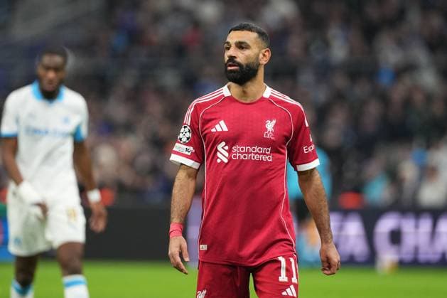 Mohamed Salah of Liverpool Marseille v Liverpool, UEFA Champions League, Group Stage, Football, Orange Velodrome, Marseille, France - 21 Jan 2026Marseille Orange Vélodrome France EDITORIAL USE ONLY No use with unauthorised audio, video, data, fixture lists, club league logos or live services. Online in-match use limited to 120 images, no video emulation. No use in betting, games or single club league player publications. Copyright: xDavexWinter Shutterstockx 16348361lw
