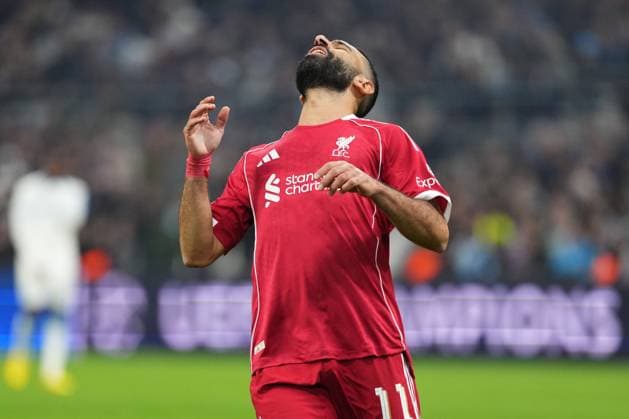 Mohamed Salah of Liverpool reacts after shooting wide Marseille v Liverpool, UEFA Champions League, Group Stage, Football, Orange Velodrome, Marseille, France - 21 Jan 2026Marseille Orange Vélodrome France EDITORIAL USE ONLY No use with unauthorised audio, video, data, fixture lists, club league logos or live services. Online in-match use limited to 120 images, no video emulation. No use in betting, games or single club league player publications. Copyright: xDavexWinter Shutterstockx 16348361oa