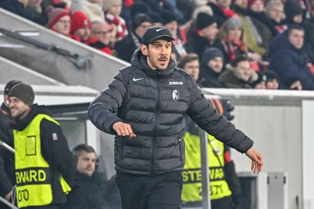 Julian Schuster (SC Freiburg, Trainer) mit Emotion. GER, SC Freiburg - Maccabi Tel Aviv, Fussball, Europa League, 7. Spieltag, Saison 2025 2026, 22.01.2026 GER, SC Freiburg - Maccabi Tel Aviv, Fussball, Europa League, 7. Spieltag, Saison 2025 2026, 22.01.2026 Freiburg Copyright: xEibner-Pressefoto ThomasxHessx EP_THS