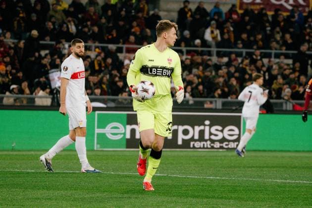 Alexander Nübel (VfB Stuttgart, 33), ITA, AS Rom vs. VfB Stuttgart, Fussball, Europa League, Spieltag 7, Spielzeit 2025 2026, 22.01.2026, ITA, AS Rom vs. VfB Stuttgart, Fussball, Europa League, Spieltag 7, Spielzeit 2025 2026, 22.01.2026, Rom Copyright: xEibner-Pressefoto EdwardxCheungx EP_ECG