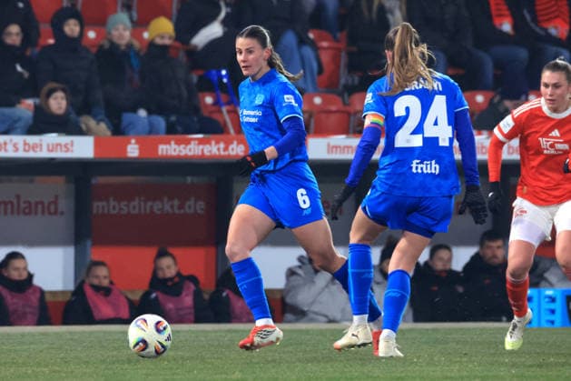 DEU, 2.BL, Frauen, 1.FC Union vs. Bayer Leverkusen, 23.01.2026, Stadion Alte Foersterei, Berlin, DEU, 2.BL, Frauen, 1.FC Union vs. Bayer Leverkusen, im Bild: Piljic Katharina (Bayer Leverkusen 6) DFL - regulations prohibit any use of Photographs as image sequences and or quasi-video