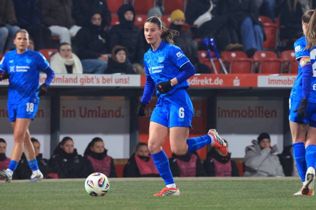 DEU, 2.BL, Frauen, 1.FC Union vs. Bayer Leverkusen, 23.01.2026, Stadion Alte Foersterei, Berlin, DEU, 2.BL, Frauen, 1.FC Union vs. Bayer Leverkusen, im Bild: Piljic Katharina (Bayer Leverkusen 6) DFL - regulations prohibit any use of Photographs as image sequences and or quasi-video