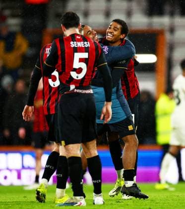 Amine Adli of AFC Bournemouth celebrates scoring a goal after making the score 3-2. AFC Bournemouth v Liverpool, Premier League, Football, Vitality Stadium, Bournemouth, UK - 24 Jan 2026Bournemouth Vitality Stadium United Kingdom EDITORIAL USE ONLY No use with unauthorised audio, video, data, fixture lists, club league logos or live services. Online in-match use limited to 120 images, no video emulation. No use in betting, games or single club league player publications. Copyright: xJamesxMarsh Shutterstockx 16426007cj