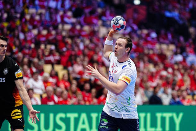 Sander Sagosen (Norwegen, 05) DEN, Deutschland vs. Norwegen, Handball, EHF Europameisterschaft 2026, Hauptrunde, Spieltag 2, 24.01.2026 DEN, Deutschland vs. Norwegen, Handball, EHF Europameisterschaft 2026, Hauptrunde, Spieltag 2, 24.01.2026 Herning Copyright: xEibner-Pressefoto MarcelxvonxFehrnx EP_MFN