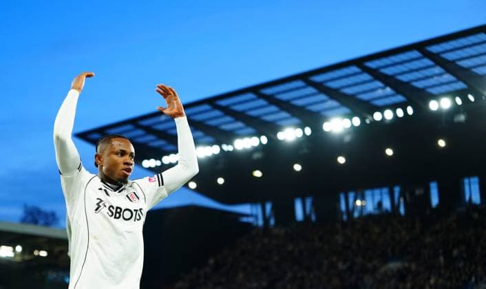 Samuel Chukwueze of Fulham celebrates Fulham v Brighton and Hove Albion, Premier League, Football, Craven Cottage, London, UK - 24 Jan 2026London Craven Cottage United Kingdom EDITORIAL USE ONLY No use with unauthorised audio, video, data, fixture lists, club league logos or live services. Online in-match use limited to 120 images, no video emulation. No use in betting, games or single club league player publications. Copyright: xJavierxGarcia Shutterstockx 16425974dr