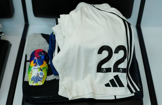 The shin pads of Kevin of Fulham in the changing room Fulham v Brighton and Hove Albion, Premier League, Football, Craven Cottage, London, UK - 24 Jan 2026London Craven Cottage United Kingdom EDITORIAL USE ONLY No use with unauthorised audio, video, data, fixture lists, club league logos or live services. Online in-match use limited to 120 images, no video emulation. No use in betting, games or single club league player publications. Copyright: xJavierxGarcia Shutterstockx 16425974fo