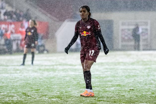 Delice Boboy (RB Leipzig, 17) GER, FC Bayern Muenchen Frauen vs. RB Leipzig, Fussball, Google Pixel Frauen-Bundesliga, 15. Spieltag, Saison 2025 2026, 25.01.2026. (DFL DFB REGULATIONS PROHIBIT ANY USE OF PHOTOGRAPHS as IMAGE SEQUENCES and or QUASI-VIDEO). GER, FC Bayern Muenchen Frauen vs. RB Leipzig, Fussball, Google Pixel Frauen-Bundesliga, 15. Spieltag, Saison 2025 2026, 25.01.2026. Muenchen Copyright: xEibner-Pressefoto HeikexFeinerx EP_HFR
