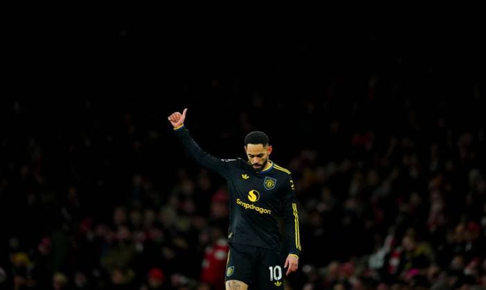 Matheus Cunha of Manchester United, ManU Arsenal v Manchester United, Premier League, Football, Emirates Stadium, London, UK - 25 Jan 2026London Emirates Stadium United Kingdom EDITORIAL USE ONLY No use with unauthorised audio, video, data, fixture lists, club league logos or live services. Online in-match use limited to 120 images, no video emulation. No use in betting, games or single club league player publications. Copyright: xJavierxGarcia Shutterstockx 16426081bt