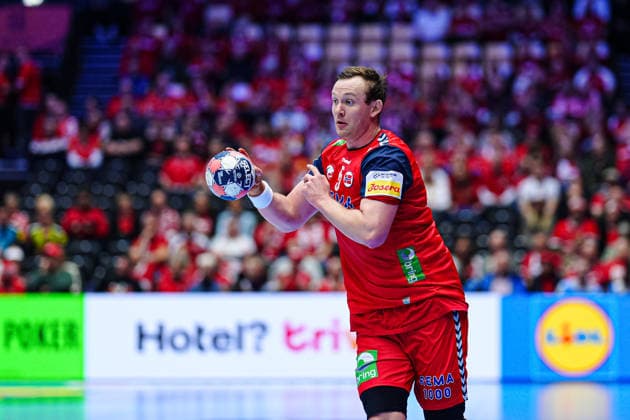 Sander Sagosen (Norwegen, 05) DEN, Portugal vs. Norwegen, Handball, EHF Europameisterschaft 2026, Hauptrunde, Spieltag 3, 26.01.2026 DEN, Portugal vs. Norwegen, Handball, EHF Europameisterschaft 2026, Hauptrunde, Spieltag 3, 26.01.2026 Herning Copyright: xEibner-Pressefoto MarcelxvonxFehrnx EP_MFN