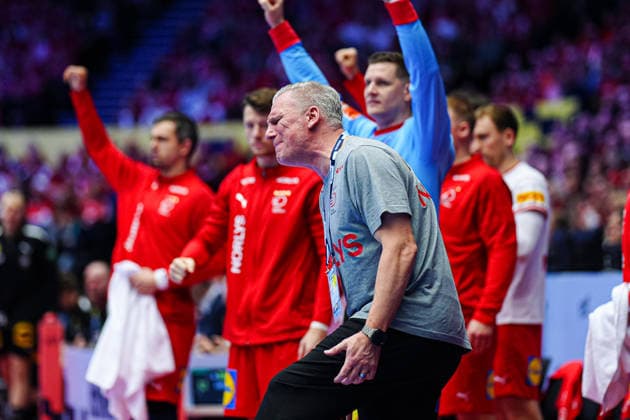 Nikolaj Jacobsen (Daenemark, Trainer) wuetend DEN, Deutschland vs. Daenemark, Handball, EHF Europameisterschaft 2026, Hauptrunde, Spieltag 3, 26.01.2026 DEN, Deutschland vs. Daenemark, Handball, EHF Europameisterschaft 2026, Hauptrunde, Spieltag 3, 26.01.2026 Herning Copyright: xEibner-Pressefoto MarcelxvonxFehrnx EP_MFN