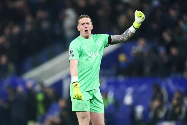 Jordan Pickford of Everton celebrates their sides first goal Everton v Leeds, Premier League, Football, Hill Dickinson Stadium, Liverpool, UK - 26 Jan 2026Liverpool Hill Dickinson Stadium United Kingdom EDITORIAL USE ONLY No use with unauthorised audio, video, data, fixture lists, club league logos or live services. Online in-match use limited to 120 images, no video emulation. No use in betting, games or single club league player publications. Copyright: xPhilxOldham Shutterstockx 16426163am