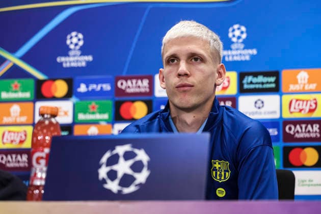 January 27, 2026, Sant Joan Despi, Barcelona, SPAIN: Dani Olmo of FC Barcelona, Barca attends his press conference, PK, Pressekonferenz during the training day of FC Barcelona ahead the UEFA Champions League 2025 26, football match against FC Copenhague at Ciudad Esportiva Joan Gamper on January 27, 2026 in Sant Joan Despi, Barcelona, Spain. Sant Joan Despi SPAIN - ZUMAa181 20260127_zaa_a181_080 Copyright: xJavierxBorregox