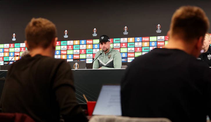2026,01,28, Stuttgart, Fußball UEFA Europa League, Saison 2025-2026, VfB Stuttgart, PK, Abschluß PK, Pressekonferenz, VfB Trainer Sebastian Hoeneß