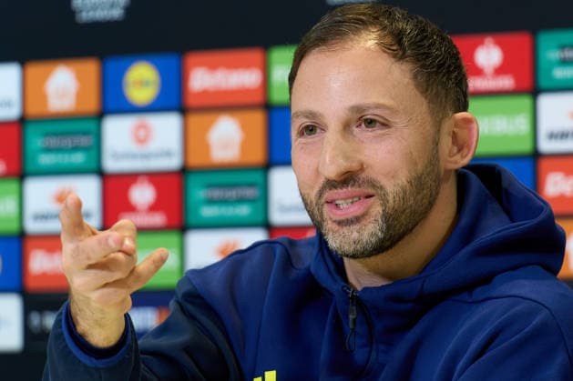 Fenerbahce press conference, PK, Pressekonferenz FCSB v Fenerbahce, UEFA Europa League, Fotball, Phase MD8, Bucharest, Romania Bucharest, Romania. 28th Jan, 2026: Domenico Tedesco, Fenerbahce SK football team coach, holds a press conference one day ahead of the UEFA Europa League, league phase, matchday 8, football match between FCSB and Fenerbahce SK, at the National Arena Stadium in Bucharest. Bucharest Romania Copyright: xLucianxAlecux
