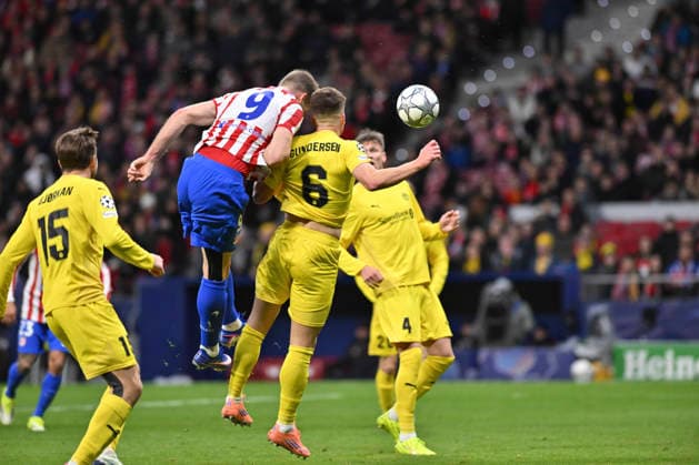 January 28, 2026, Madrid, Madrid, Spain: ALEXANDER SoËœRLOTH of Atletico de Madrid heads the ball into the goal during the Champions League match, league match 8 between ATLETICO DE MADRID and F. K. BODO GLIMT, held on January 28, 2026, at the Riad Air Metropolitano, Madrid, Spain. Madrid Spain - ZUMAc312 20260128_zsp_c312_003 Copyright: xOscarxManuelxSanchezx