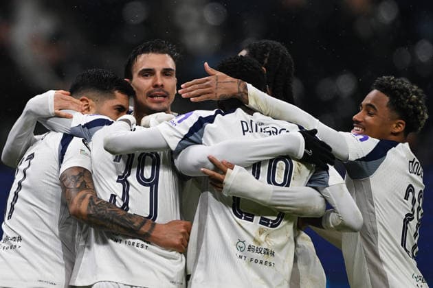 Randal Kolo Muani (Tottenham Hotspur, 39) und Team bejubeln das Tor zum 0:1, GER, Eintracht Frankfurt vs Tottenham Hotspur, Fussball, UEFA Champions League, Ligaphase, 8. Spieltag, Spielzeit 2025 2026, 28.01.2026. GER, Eintracht Frankfurt vs Tottenham Hotspur, Fussball, UEFA Champions League, Ligaphase, 8. Spieltag, Spielzeit 2025 2026, 28.01.2026. Frankfurt Copyright: xEibner-Pressefoto FlorianxWiegandx EP_FWD