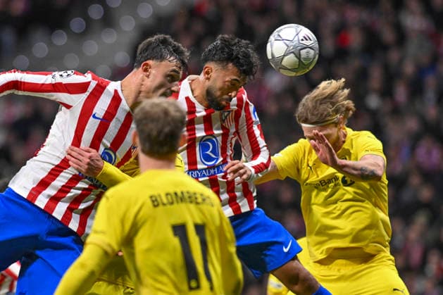 January 28, 2026, Madrid, Madrid, Spain: NICO GONZALEZ of Atletico de Madrid heads the ball into the goal during the Champions League match, league match 8 between ATLETICO DE MADRID and F. K. BODO GLIMT, held on January 28, 2026, at the Riad Air Metropolitano, Madrid, Spain. Madrid Spain - ZUMAc312 20260128_zsp_c312_034 Copyright: xOscarxManuelxSanchezx