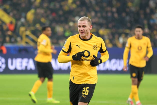 Julian Ryerson (Borussia Dortmund) GER, Borussia Dortmund gegen Inter Mailand, Fussball, Champions League, 8.Spieltag, Spielzeit 2025 2026, 28.01.2026 DFL REGULATIONS PROHIBIT ANY USE OF PHOTOGRAPHS AS IMAGE SEQUENCES AND OR QUASI-VIDEO GER, Borussia Dortmund gegen Inter Mailand, Fussball, Champions League, 8.Spieltag, Spielzeit 2025 2026, 28.01.2026 Dortmund Copyright: xEibner-Pressefoto FrankxZeisingx EP_FZG