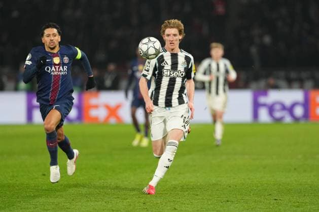 Anthony Gordon of Newcastle Paris Saint-Germain v Newcastle United, UEFA Champions League, Group Stage, Football, Parc des Princes, Paris, France - 28 Jan 2026Paris Parc des Princes France EDITORIAL USE ONLY No use with unauthorised audio, video, data, fixture lists, club league logos or live services. Online in-match use limited to 120 images, no video emulation. No use in betting, games or single club league player publications. Copyright: xDavexWinter Shutterstockx 16429499jd