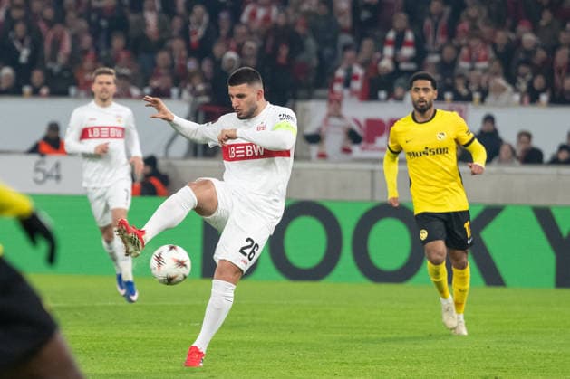 Tor zum 1:0 durch Deniz Undav (VfB Stuttgart 26), Torschuss, GER, VfB Stuttgart vs. BSC Young Boys Bern, Fussball, UEFA Europa League, Herren, 8. Spieltag, Spielzeit 2025 2026, 29.01.2026, GER, VfB Stuttgart vs. BSC Young Boys Bern, Fussball, UEFA Europa League, Herren, 8. Spieltag, Spielzeit 2025 2026, 29.01.2026 Stuttgart Copyright: xEibner-Pressefoto WolfgangxFrankx EP_WFK