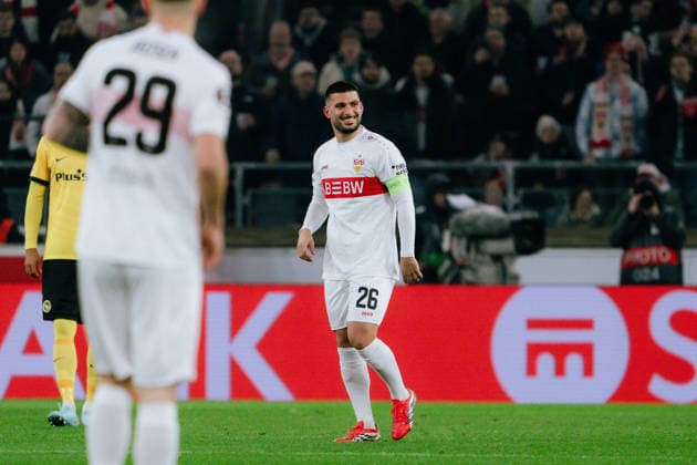 Jubel VfB Stuttgart nach 1-0 Fuehrung durch Deniz Undav (VfB Stuttgart, 26), GER, VfB Stuttgart vs. Young Boys Bern, Fussball, Europa League, Spieltag 8, Spielzeit 2025 2026, 29.01.2026, GER, VfB Stuttgart vs. Young Boys Bern, Fussball, Europa League, Spieltag 8, Spielzeit 2025 2026, 29.01.2026, Stuttgart Copyright: xEibner-Pressefoto EdwardxCheungx EP_ECG
