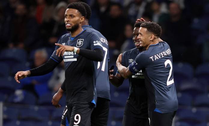 Djeidi Gassama of Rangers celebrates scoring a goal to make the score 0-1 Porto v Rangers, UEFA Europa League, Group Stage, Football, Estadio do Dragao, Porto, Portugal - 29 Jan 2026Porto Estadio do Dragao Portugal EDITORIAL USE ONLY No use with unauthorised audio, video, data, fixture lists, club league logos or live services. Online in-match use limited to 120 images, no video emulation. No use in betting, games or single club league player publications. Copyright: xKieranxMcManus Shutterstockx 16445878r