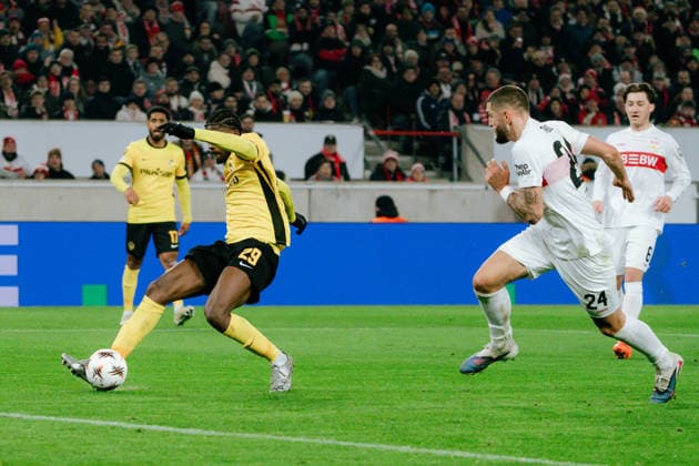 Chris Bedia (Young Boys Bern, 29) vergibt eine Grosschance, GER, VfB Stuttgart vs. Young Boys Bern, Fussball, Europa League, Spieltag 8, Spielzeit 2025 2026, 29.01.2026, GER, VfB Stuttgart vs. Young Boys Bern, Fussball, Europa League, Spieltag 8, Spielzeit 2025 2026, 29.01.2026, Stuttgart Copyright: xEibner-Pressefoto EdwardxCheungx EP_ECG