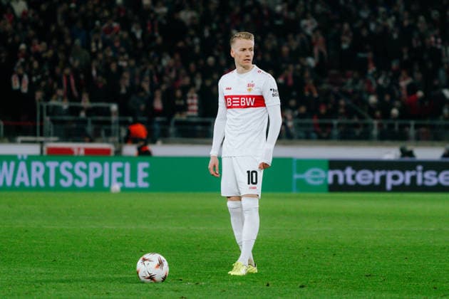 Chris Führich (VfB Stuttgart, 10), Freistoss, GER, VfB Stuttgart vs. Young Boys Bern, Fussball, Europa League, Spieltag 8, Spielzeit 2025 2026, 29.01.2026, GER, VfB Stuttgart vs. Young Boys Bern, Fussball, Europa League, Spieltag 8, Spielzeit 2025 2026, 29.01.2026, Stuttgart Copyright: xEibner-Pressefoto EdwardxCheungx EP_ECG