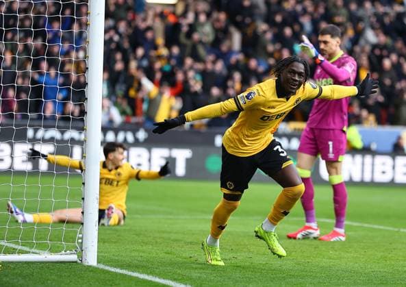 Mateus Mane of Wolverhampton Wanderers celebrates scoring the opening goal which is later disallowed by VAR Wolverhampton Wanderers v AFC Bournemouth, Premier League, Football, Molineux, Wolverhampton, UK - 31 Jan 2026Wolverhampton Molineux United Kingdom EDITORIAL USE ONLY No use with unauthorised audio, video, data, fixture lists, club league logos or live services. Online in-match use limited to 120 images, no video emulation. No use in betting, games or single club league player publications. Copyright: xMichaelxZemanek Shutterstockx 16496747d