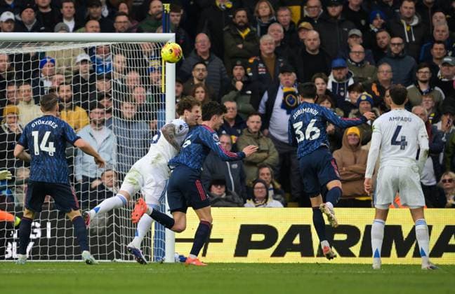 Martin Zubimendi of Arsenal scores the opeing goal 0-1 past Goalkeeper Karl Darlow of Leeds United Leeds United v Arsenal, Premier League, Football, Elland Road, Leeds, UK - 31 Jan 2026Leeds Elland Road United Kingdom EDITORIAL USE ONLY No use with unauthorised audio, video, data, fixture lists, club league logos or live services. Online in-match use limited to 120 images, no video emulation. No use in betting, games or single club league player publications. Copyright: xGreigxCowie Shutterstockx 16496741z
