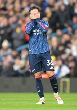 Martin Zubimendi of Arsenal looks emotional after scoring the opening goal Leeds United v Arsenal, Premier League, Football, Elland Road, Leeds, UK - 31 Jan 2026Leeds Elland Road United Kingdom EDITORIAL USE ONLY No use with unauthorised audio, video, data, fixture lists, club league logos or live services. Online in-match use limited to 120 images, no video emulation. No use in betting, games or single club league player publications. Copyright: xGreigxCowie Shutterstockx 16496741ah