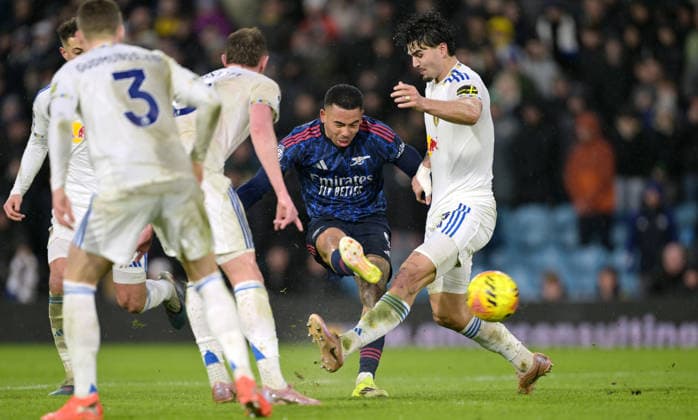 Gabriel Jesus of Arsenal scores the fourth goal 0-4 Leeds United v Arsenal, Premier League, Football, Elland Road, Leeds, UK - 31 Jan 2026Leeds Elland Road United Kingdom EDITORIAL USE ONLY No use with unauthorised audio, video, data, fixture lists, club league logos or live services. Online in-match use limited to 120 images, no video emulation. No use in betting, games or single club league player publications. Copyright: xGreigxCowie Shutterstockx 16496741av