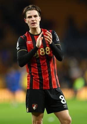 Alex Scott of AFC Bournemouth applauds the fans Wolverhampton Wanderers v AFC Bournemouth, Premier League, Football, Molineux, Wolverhampton, UK - 31 Jan 2026Wolverhampton Molineux United Kingdom EDITORIAL USE ONLY No use with unauthorised audio, video, data, fixture lists, club league logos or live services. Online in-match use limited to 120 images, no video emulation. No use in betting, games or single club league player publications. Copyright: xMichaelxZemanek Shutterstockx 16496747aj
