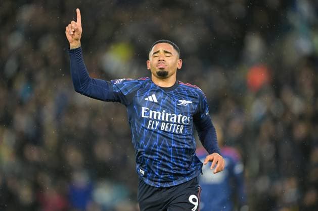 Gabriel Jesus of Arsenal scores the fourth goal 0-4 and celebrates Leeds United v Arsenal, Premier League, Football, Elland Road, Leeds, UK - 31 Jan 2026Leeds Elland Road United Kingdom EDITORIAL USE ONLY No use with unauthorised audio, video, data, fixture lists, club league logos or live services. Online in-match use limited to 120 images, no video emulation. No use in betting, games or single club league player publications. Copyright: xGreigxCowie Shutterstockx 16496741be