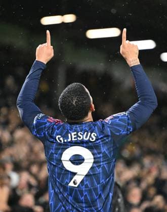 Gabriel Jesus of Arsenal celebrates scoring the fourth goal 0-4 Leeds United v Arsenal, Premier League, Football, Elland Road, Leeds, UK - 31 Jan 2026Leeds Elland Road United Kingdom EDITORIAL USE ONLY No use with unauthorised audio, video, data, fixture lists, club league logos or live services. Online in-match use limited to 120 images, no video emulation. No use in betting, games or single club league player publications. Copyright: xGreigxCowie Shutterstockx 16496741br